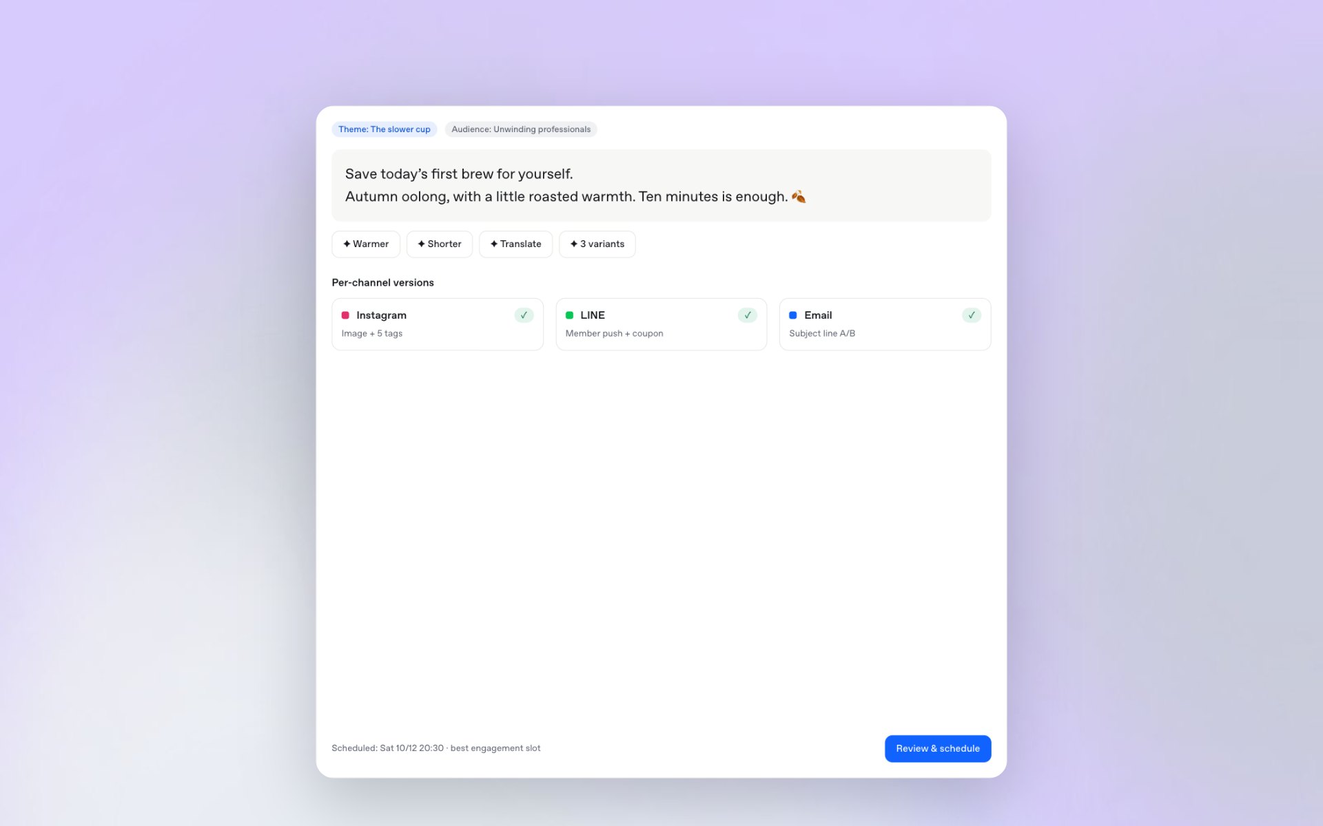 Close-up: Write once, ready everywhere (sample data)